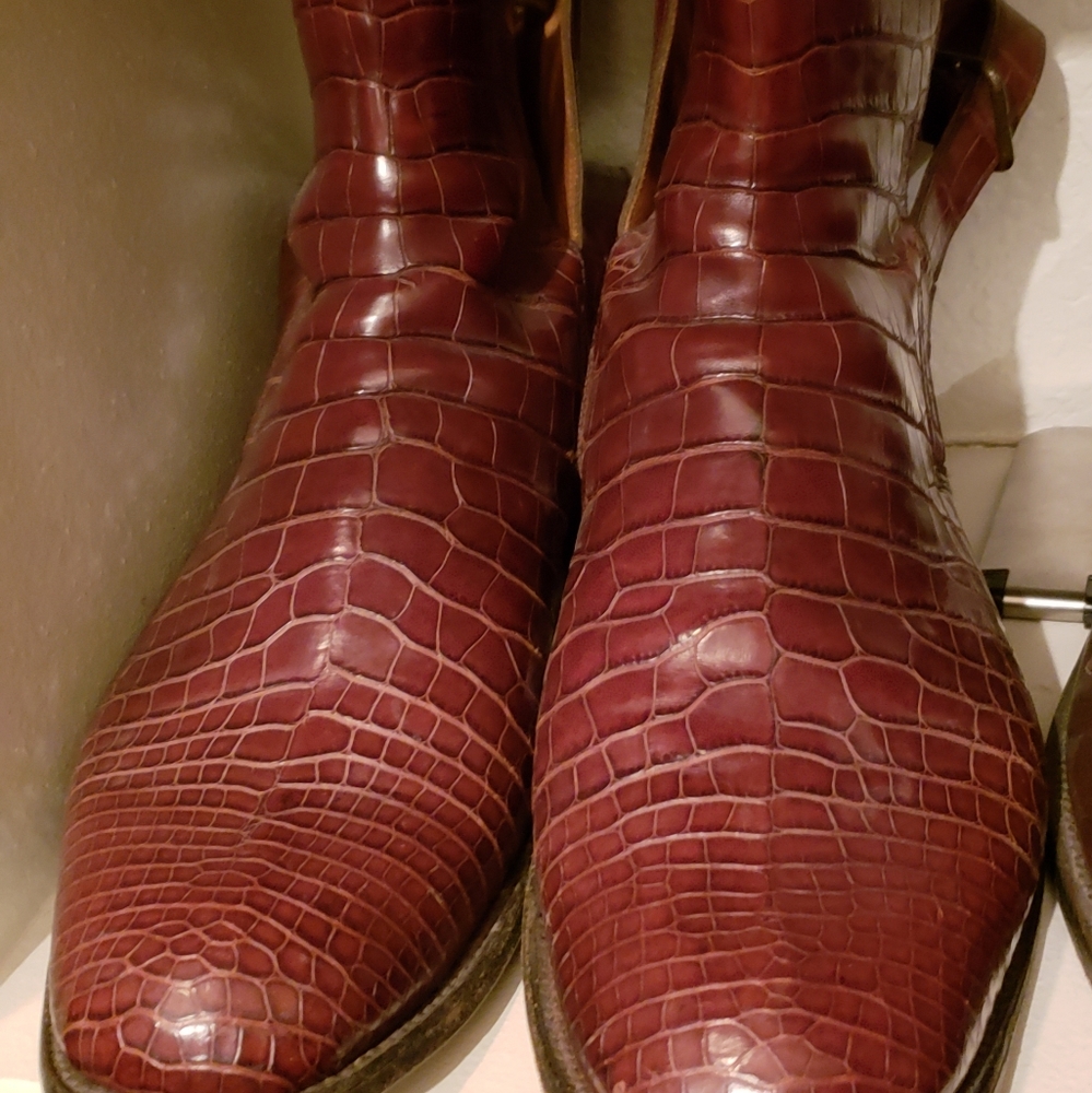 J.M. Weston Crocodile Jodhpur Bottines Ankle Boots